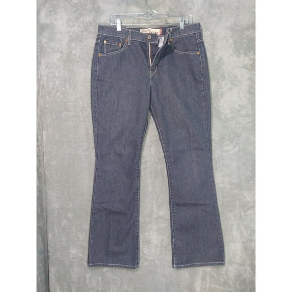 Levis 515 Jeans Women 12 Blue Denim Nouveau Boot Cut Dark Wash Stretch Cowgirl - Picture 1 of 8